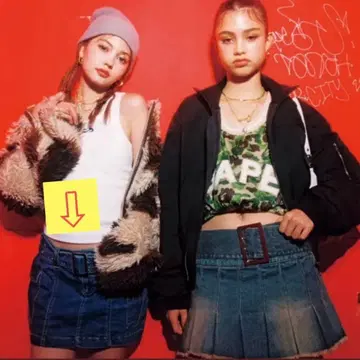 새상품 ANNA SUI NYC 스트레치 데님 카고 숏 스커트 M