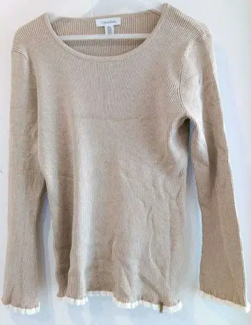 Calvin Klein 베이지 긴팔 스웨터 M