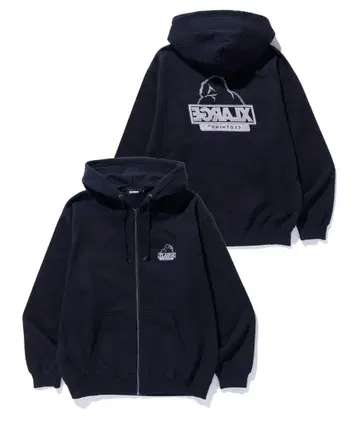 XLARGE 블랙 풀 집업 후드티