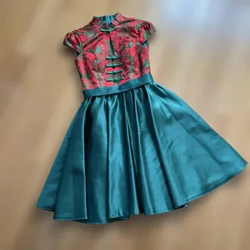 새틴 차이나 드레스 빨간색 그린 원피스 중국