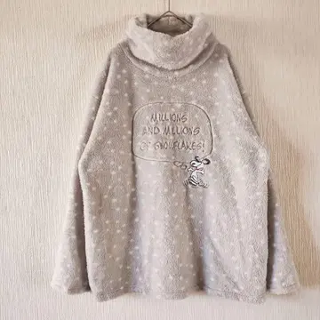 [ UNIQLO ] ( M ) 스누피 하이넥/보들보들 룸웨어/도트 무늬