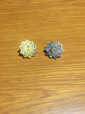 [ 레어 ] 오사카 만박 사우디아라비아 핀 배지 실버 골드