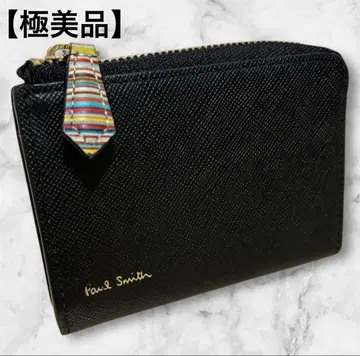컨디션 최상 폴스미스 접이식 지갑 L자 지퍼 블랙 코인 케이스