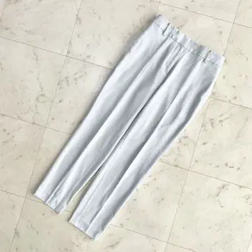 새상품급 PLST 팬츠 린넨 라이트 그레이 블루 XS 플라스테