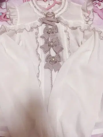 리즈리사 LIZLISA 리본 블라우스 핑크