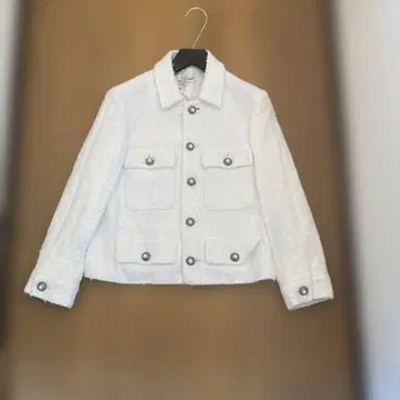 매디슨 블루 화이트 트위드 자켓