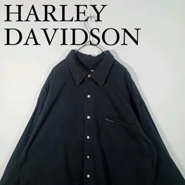 HARLEY DAVIDSON 긴팔 셔츠 포켓 부착 XL 블랙