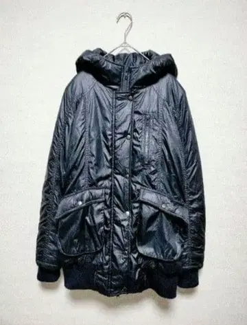 새상품급 SCOT CLUB 후드 부착 충전솜 더블 지퍼 블루종 네이비 M