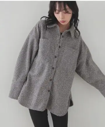 LIAN / 루프 트위드 셔츠 블루종 (미사용/새상품급)