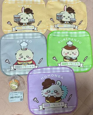 코코스 x 치이카와 (먼작귀) 타월 5개 세트와 피규어
