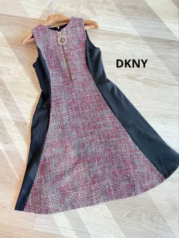 슬리브리스 빨검 트위드 원피스