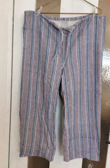 구제 의류 스트라이프 디자인 캐주얼 팬츠