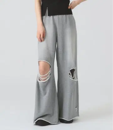 BEAMS 데미지 스웨트 팬츠