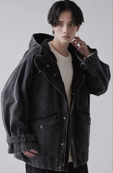 clel 밀리터리 디자인 마운틴 후드티 블랙 계열 S