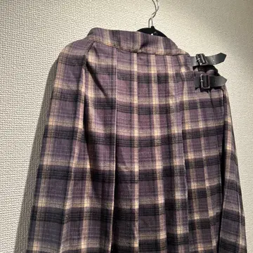 BEAMS HEART 체크 무늬 플리츠 스커트