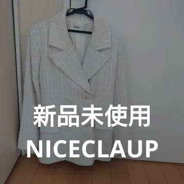 [미사용 새상품] NICE CLAUP 테일러드 자켓 F 화이트