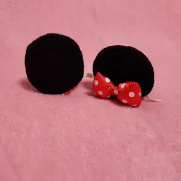 디즈니 미니 마우스 패치 귀 헤어핀 머리핀