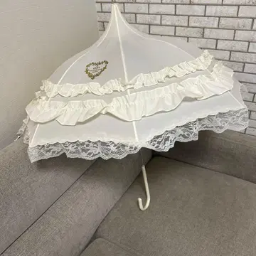 BABY 우천 겸용 양산 프릴 화이트 엄브렐라