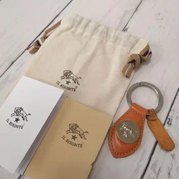 IL BISONTE 키링 키링 가죽 실버 로고 수납 가방