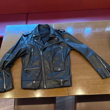 블랙 더블 라이더 자켓