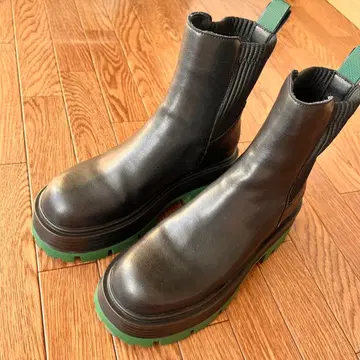 사이드 고어 부츠 블랙 가죽 24cm