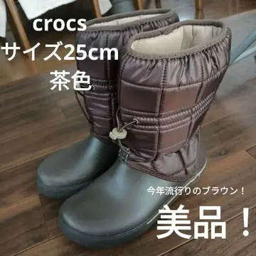 Crocs 방수 방한 스노우 부츠 레인부츠 브라운