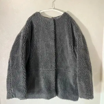 그레이 플리스 보아 자켓