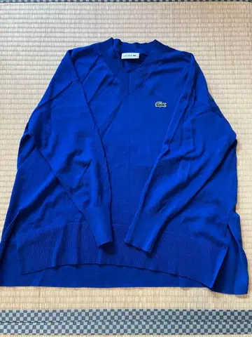 LACOSTE V넥 스웨터 사이즈 36 파랑