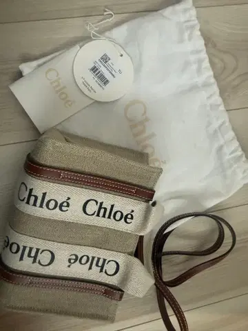 끌로에 베이지 미니 캔버스 핸드백