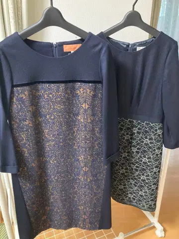 가을 겨울용 무릎 기장 7부 소매 원피스 2개 묶음 판매