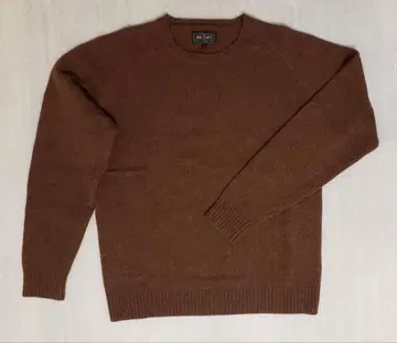 브라운 크루넥 니트 스웨터 울 빔즈 L 사이즈