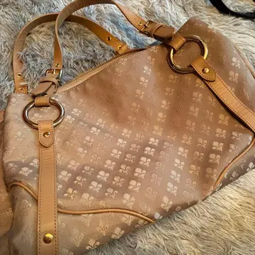 패턴 콕스 베이지 토트백