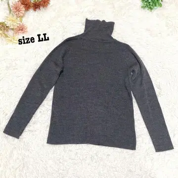s.1788 터틀넥 리브 니트 상의 그레이 심플 LL 사이즈