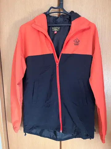 MWAM 후드 부착 나일론 자켓 오렌지/네이비