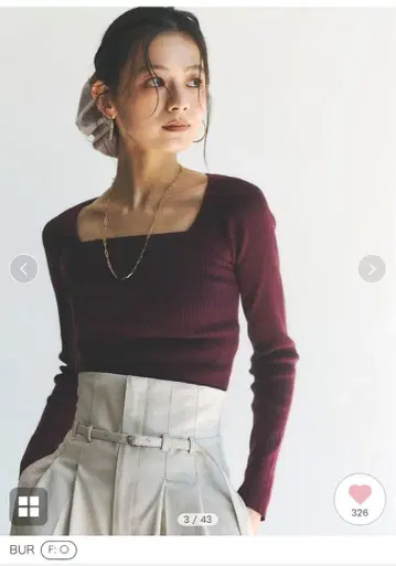 anuans 실크 캐시미어 블렌드 데콜테 리브 니트/택 포함 새상품