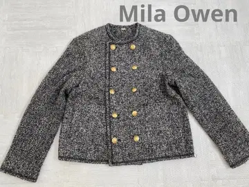 미라 오웬 더블 트위드 컴팩트 자켓