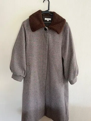 MOUUSSY 체크 무늬 롱 코트