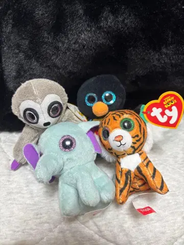 Ty 봉제 인형 세트 슬로우 펭귄 코끼리 호랑이