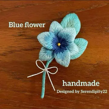 blue flower 브로치 핸드메이드