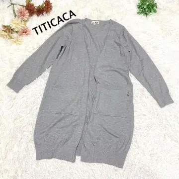 s.1780 [티티카카] 긴팔 롱 니트 가디건 그레이 심플