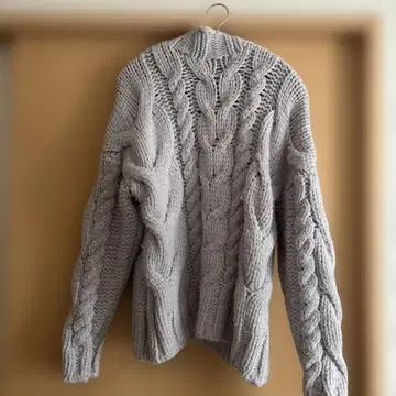 ZARA 케이블 짜임 니트 스웨터 S 그레이