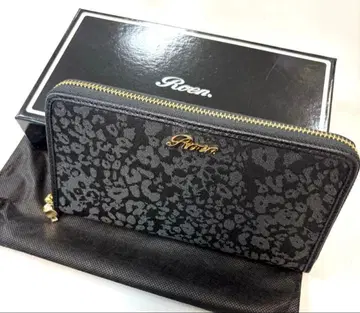 레어 로엔 장지갑 블랙 레오파드
