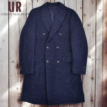 11M379 URBAN RESEARCH 트위드 더블 체스터 코트