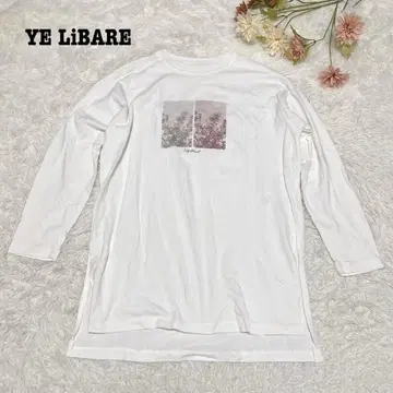 s.906 [ 이리베어 ] 긴팔 티셔츠 롱티 화이트 프린트 면 100%