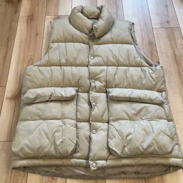 베이지 퀼팅 다운 베스트 충전솜 폴리에스테르 자택 세탁 가능