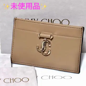 미사용품 JIMMY CHOO 지미추 카드 케이스 베이지 부속품 완비