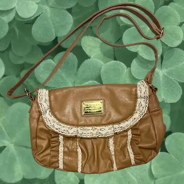 00s 레이스 프릴 카멜 숄더백 모리걸 페어리 그런지