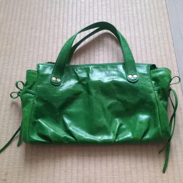 russet 가죽 그린 토트백