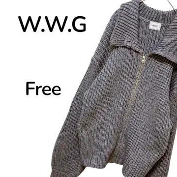 W.W.G 그레이 니트 스웨터 Free 빅 사이즈 포켓 있음