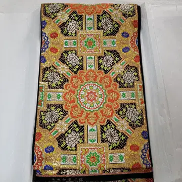 니시진 직물 후쿠로 오비 당화문 촉강금